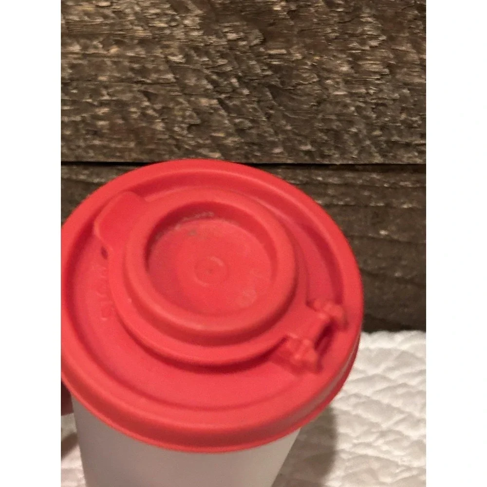 VTG Tupperware Red Clear Salt Pepper Spice‎ Shaker #102-16